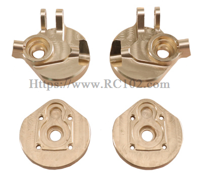 (image for) [RC102] Upgrade brass counterweight front axle steering cup+gear cover MJX HYPER GO H12Y+ RC Car Spare parts