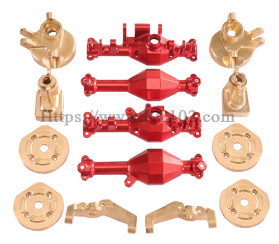 (image for) [RC102] Upgrade metal front and rear axle housings+brass cup+C seat+axle cover MJX HYPER GO H12Y+ RC Car Spare parts