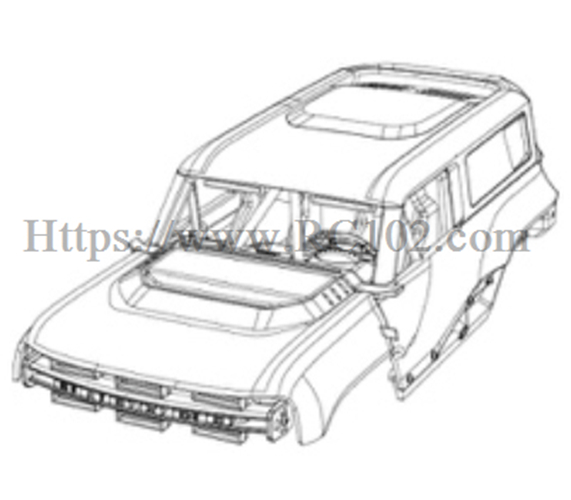  MJX H18P Body shell P18P01 - Hyper Go RC Car spare parts Ford Bronco R BAJA1000