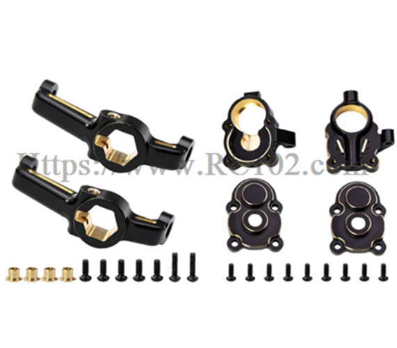 MJX H18P Brass front steering knuckle + cover + front C-hub - Hyper Go RC Car Upgrade Spare Parts Ford Bronco R BAJA1000 MJX H18P Brass front steering knuckle + cover + front C-hub - Hyper Go RC Car Upgrade Spare Parts Ford Bronco R BAJA1000