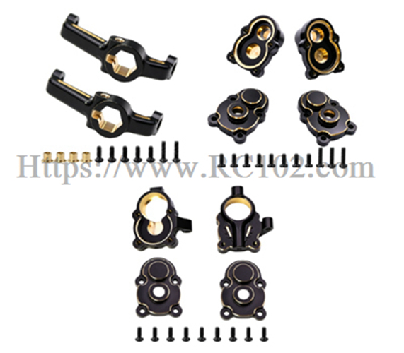 Snodo di sterzo anteriore in ottone + mozzo posteriore + copertura + mozzo anteriore (C-hub) MJX H18P - Parti di potenziamento per auto RC Hyper Go Ford Bronco R BAJA1000 Snodo di sterzo anteriore in ottone + mozzo posteriore + copertura + mozzo anteriore (C-hub) MJX H18P - Parti di potenziamento per auto RC Hyper Go Ford Bronco R BAJA1000