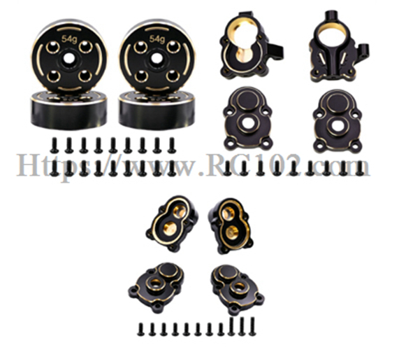 Snodo di sterzo anteriore in ottone + mozzo posteriore + copertura + peso MJX H18P - Parti di potenziamento per auto RC Hyper Go Ford Bronco R BAJA1000 Snodo di sterzo anteriore in ottone + mozzo posteriore + copertura + peso MJX H18P - Parti di potenziamento per auto RC Hyper Go Ford Bronco R BAJA1000