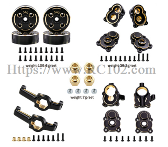 Snodo di sterzo anteriore in ottone + mozzo posteriore + copertura + peso + mozzo anteriore (C-hub) + adattatore mozzo esagonale MJX H18P Snodo di sterzo anteriore in ottone + mozzo posteriore + copertura + peso + mozzo anteriore (C-hub) + adattatore mozzo esagonale MJX H18P