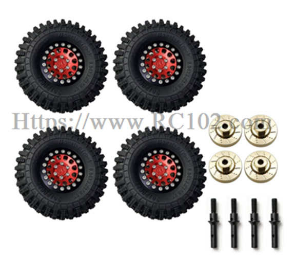  MJX H18P Red wheel hub set - Hyper Go RC Car Upgrade spare parts Ford Bronco R BAJA1000