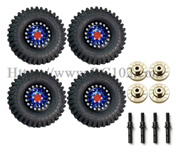  MJX H18P Blue wheel hub set - Hyper Go RC Car Upgrade spare parts Ford Bronco R BAJA1000