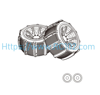 [RC102] 14300E2 Wheel Assembly MJX HYPER GO 14209 14210 RC Car Spare parts