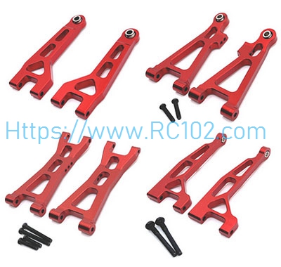 [RC102] Metal Swing arm set Red MJX 16207 16208 16209 16210 H16 RC Car Spare parts - Click Image to Close