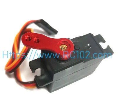 Metal toothed steering gear [Red]+metal rudder arm MJX 16207 16208 16209 16210 H16 RC Car