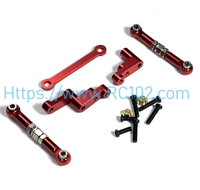 [RC102] Metal steering component+steering rod Red MJX 16207 16208 16209 16210 H16 RC Car Spare parts - Click Image to Close