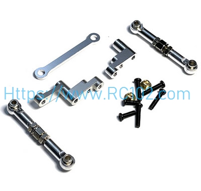 Metal steering component+steering rod Silvery MJX 16207 16208 16209 16210 H16 RC Car