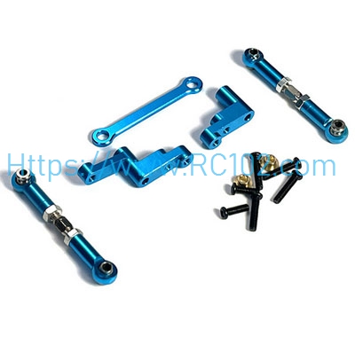 [RC102] Metal steering component+steering rod Blue MJX 16207 16208 16209 16210 H16 RC Car Spare parts - Click Image to Close