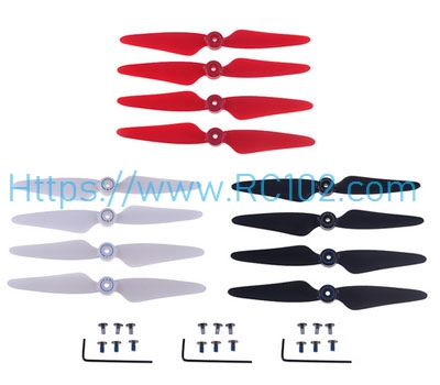 [RC102]Propeller with screws(red+black+white) SJRC F7 4K PRO RC Drone Spare Parts - Click Image to Close