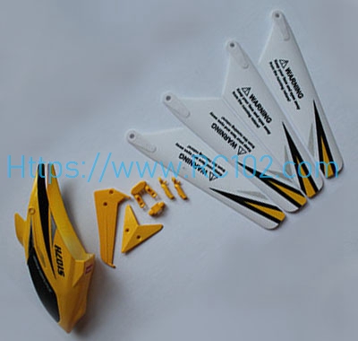 Head cover + main blade + tail decoration [Yellow] SYMA S107H RC Helicopter Spare Parts