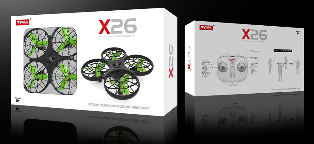 SYMA X26 RC Drone Quadcopter Infrared Obstacle Avoidance One Key Take Off/Landing RC Toy with 3D Rollover Function Toy Gifts