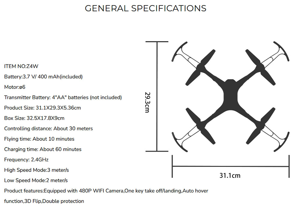 SYMA Z4W Storm Quadcopter 2.4G 6Axis FPV Camera Remote Control Fixed altitude aerial Quadcopter 