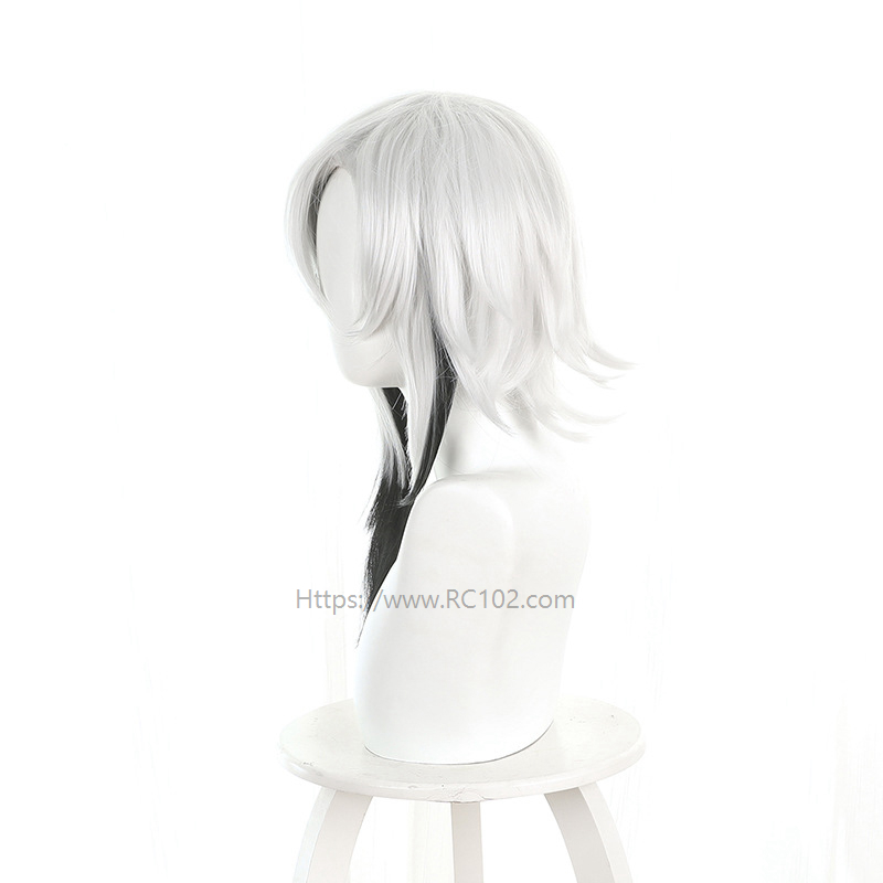 Genshin Impact Arlecchino Silver-tipped gradient black cosplay wig