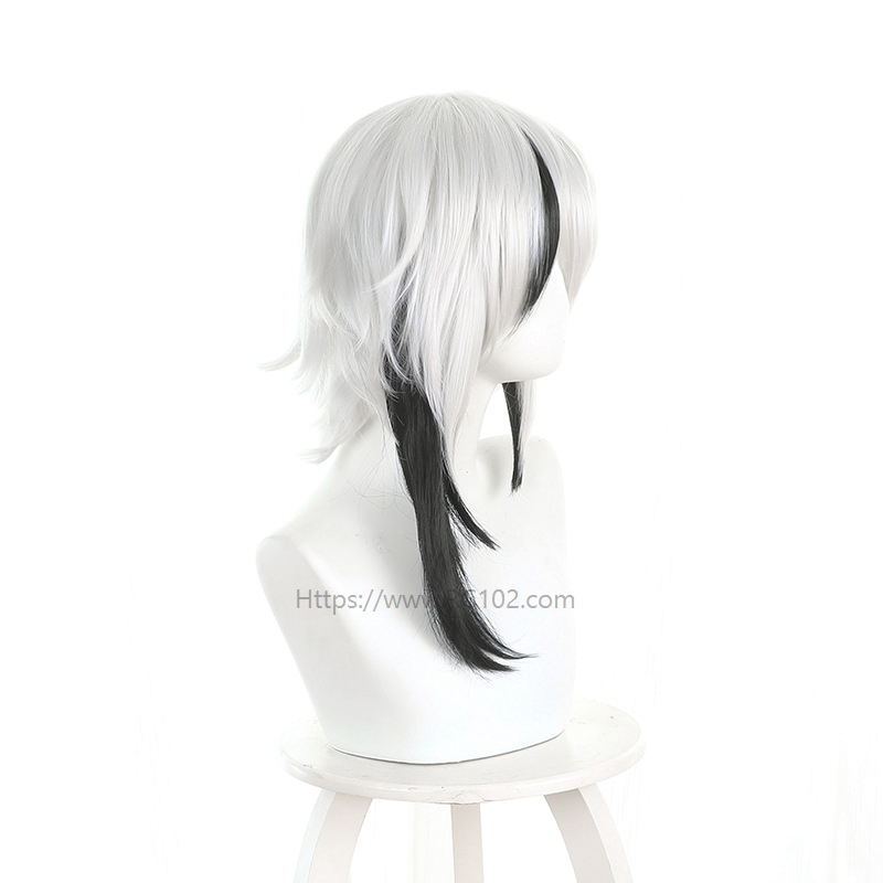 Genshin Impact Arlecchino Silver-tipped gradient black cosplay wig