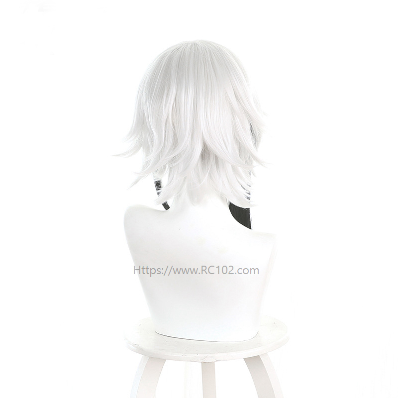 Genshin Impact Arlecchino Silver-tipped gradient black cosplay wig