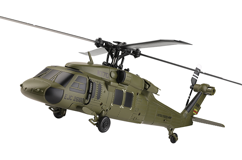 XK K170 UH-60L 2.4G 4CH 6-Axis Gyro Brushless Motor Military Green RC Helicopter