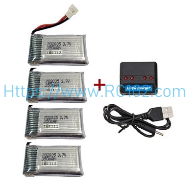 [RC102] 1 to 4 USB charger + battery 4pcs XK A150 RC Airplane Spare Parts - Click Image to Close