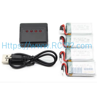  3.7V 400mAh Battery + USB Charger set XK A250 RC Airplane Spare Parts