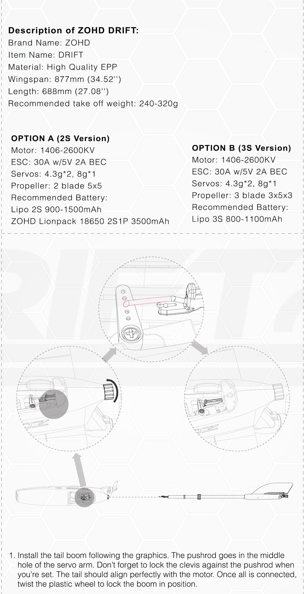 ZOHD Drift RC Airplane User Manual